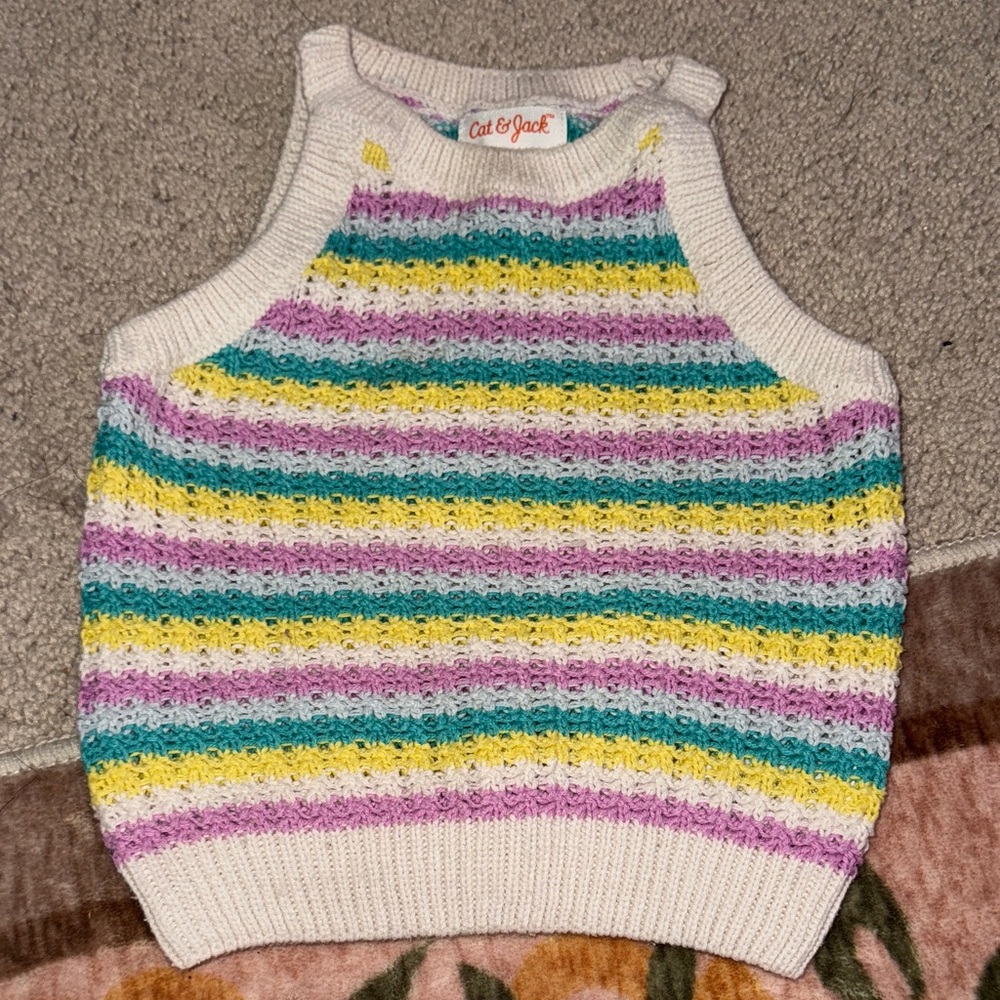 Cat & Jack Multicolor Striped Knit Tank Sz2T